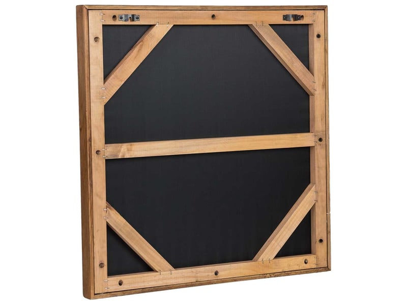  Tableau artisanal en bois recyclé relief marron et noir 62x4x62 cm h  - Conforama D