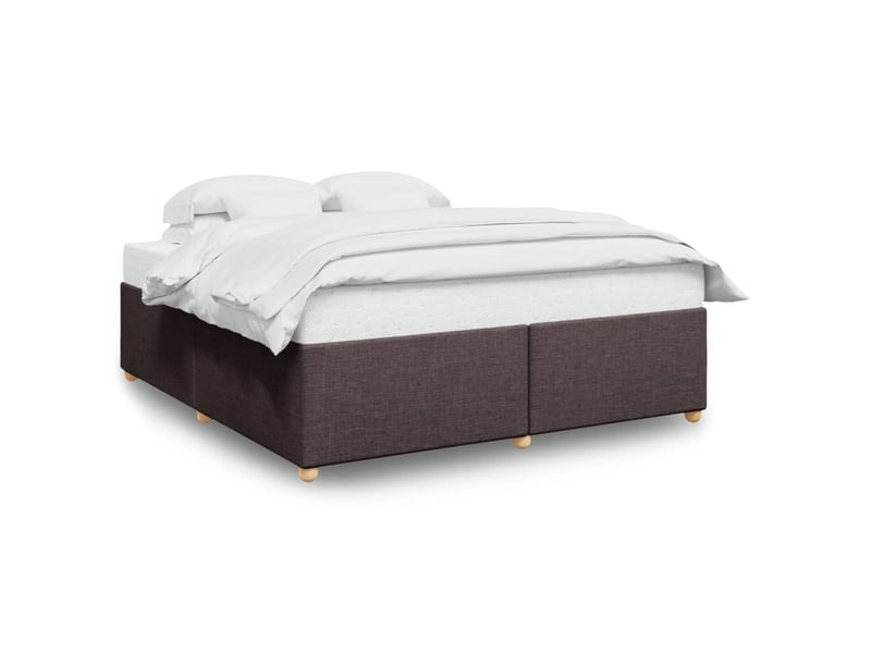  Lit double- lit adulte -  cadre de lit sans matelas marron foncé 180x200 cm tissu  - Conforama A
