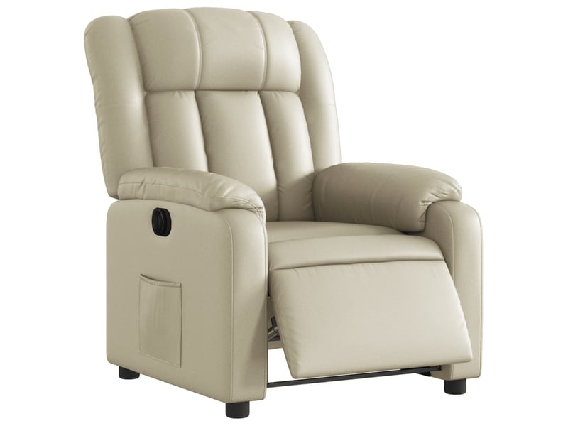  Fauteuil inclinable électrique, fauteuil relax salon crème similicuir shl48282  - Conforama C