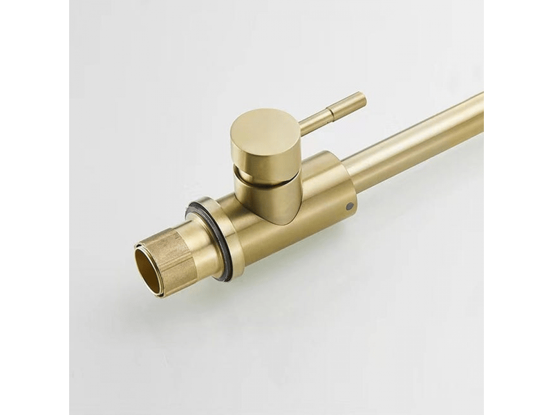  Robinet de salle de bain, mitigeur lavabo pivotant à 360°, mitigeur à bec haut, petit robinet de cuisine, or brossé  - Conforama D