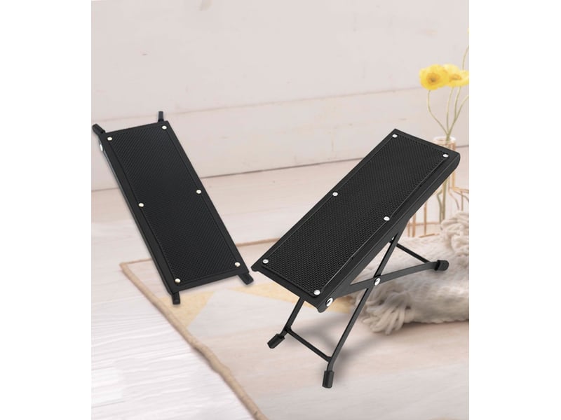  Repose-pieds de guitare réglable en 4 hauteurs – noir  - Conforama C