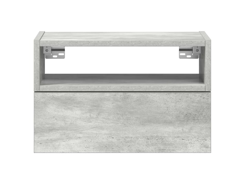  Table de chevet - cabinet de chevet - table de nuit murale gris béton 45x26x28,5 cm  - Conforama C