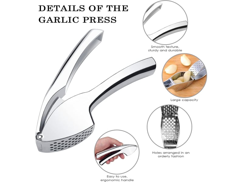 Ecrase ail manuel, extra fort et durable presse-ail, garlic press, hachoir à gingembre, facile à presser et utiliser et à nettoyer - Conforama D