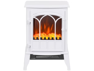 Cheminée électrique sur pied blanche 10002000 w avec flamme réglable