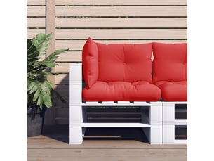 Lot de 3 coussins de palette, coussins de canapé rouge tissu cf59707