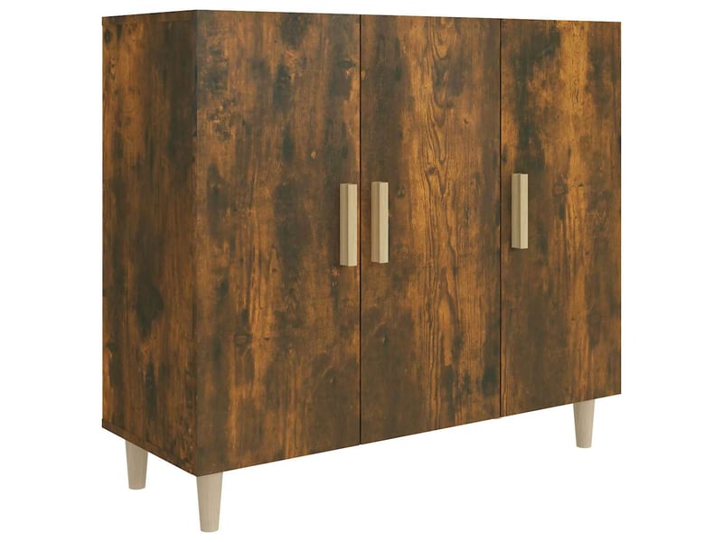  Buffet - bahut - meuble de rangement chêne fumé 90x34x80 cm bois d'ingénierie  - Conforama A