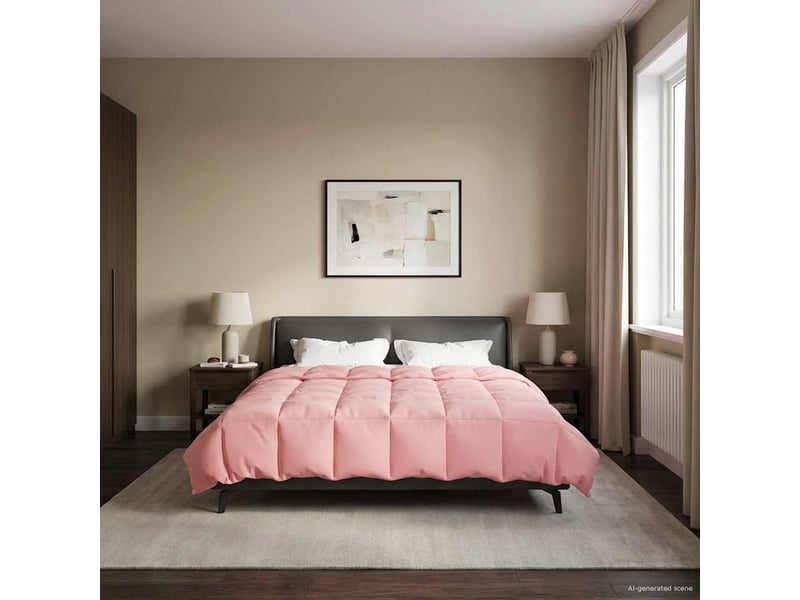 Duvet - couette complet toute l'année 200 x 240 cm 4 saisons rose  - Conforama D