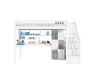 Lit mezzanine 90x200 cm LUHOMFU   coloris blanc