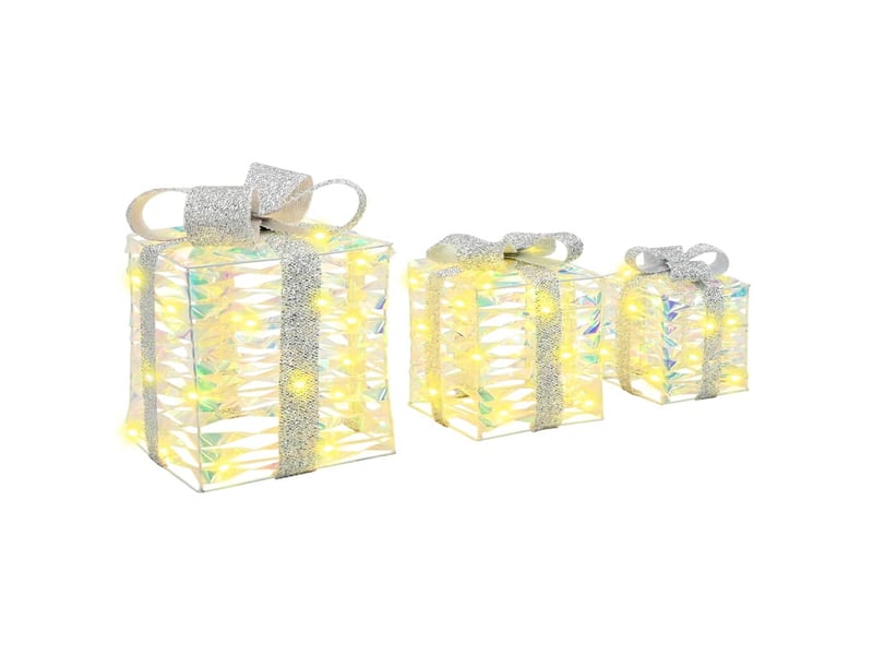  Boîte-cadeau de noël éclairée 3 pcs 150 led blanc chaud  - Conforama D
