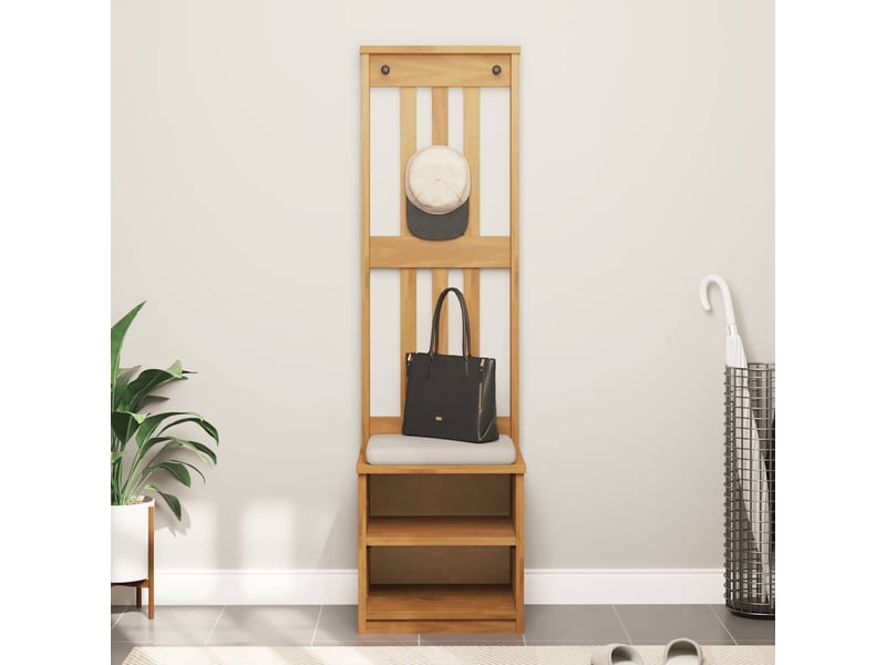  Porte manteau couloir sandnes 45x40x159,5 cm bois massif pin shl23409  - Conforama C