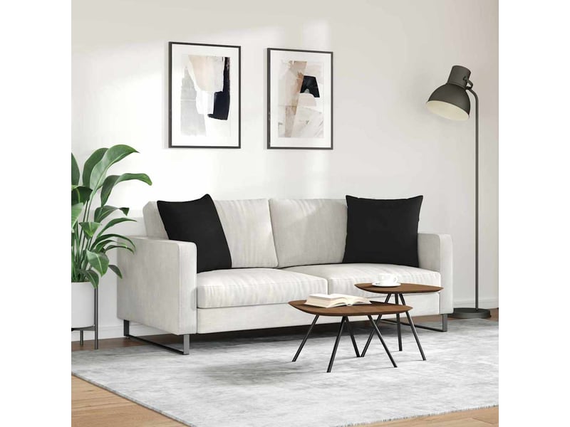  Lot de 2 coussins de canapé, coussins décoratifs tissu noir 50 x 50 cm cf58916  - Conforama D