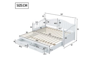 Lit simple 90x190 cm coloris blanc