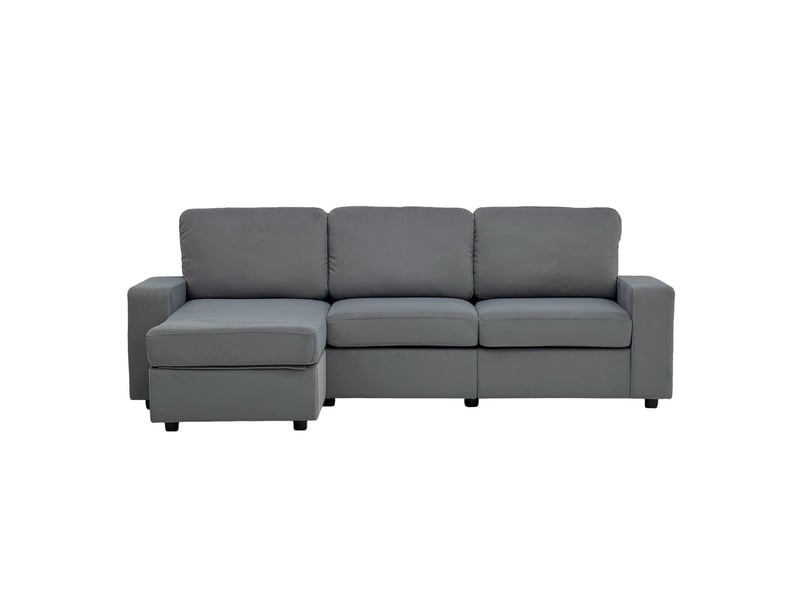 Canapé d'angle rangement intégré 4 compartiments de rangement ottomane confortable design moderne format familial - Conforama A