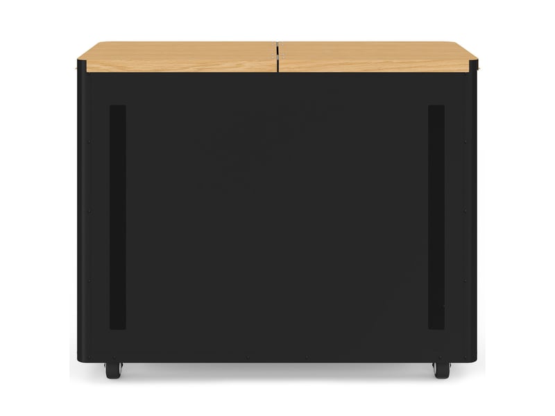  Double réservoir à granulés 60 kg noir et bois rangement à pellets et accessoires 73 x 30 x 60 cm  - Conforama C