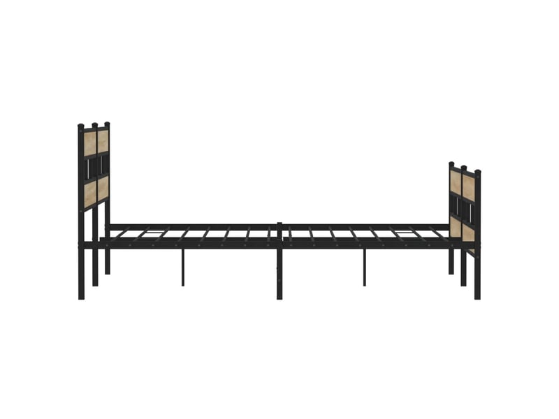 Lit double- lit adulte - cadre de lit en métal sans matelas chêne sonoma 200x200 cm - Conforama D