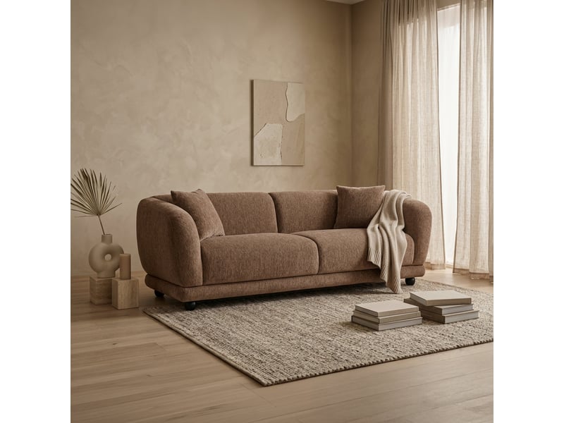 Canapé 3 places en tissu taupe - Conforama B