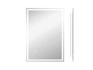 Miroir de salle de bains led 50 x 70 cm, interrupteur tactile, argenté