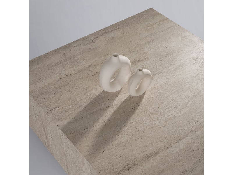 Table basse carrée beige 90 cm  - Conforama D