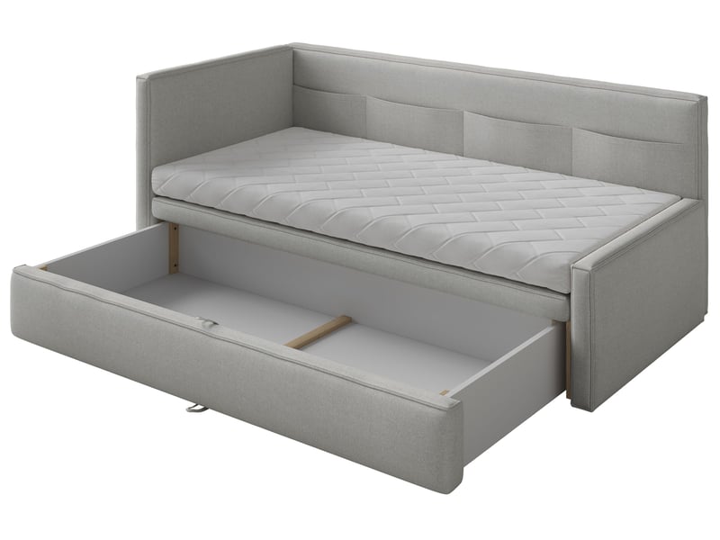  Selsey nesmi - lit rembourré - 90x200 cm - gris clair Nesmi - Conforama E