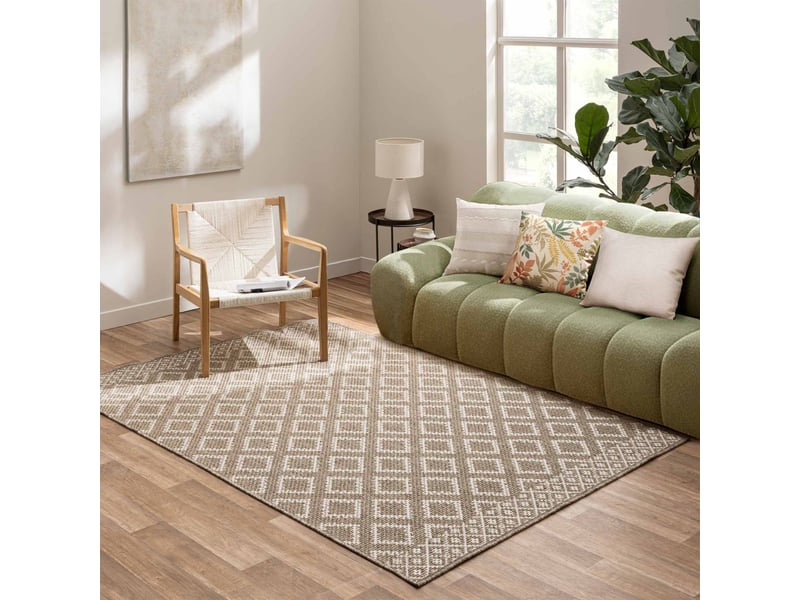  Tapis tissé plat meandro 160x230cm naturel  - Conforama D