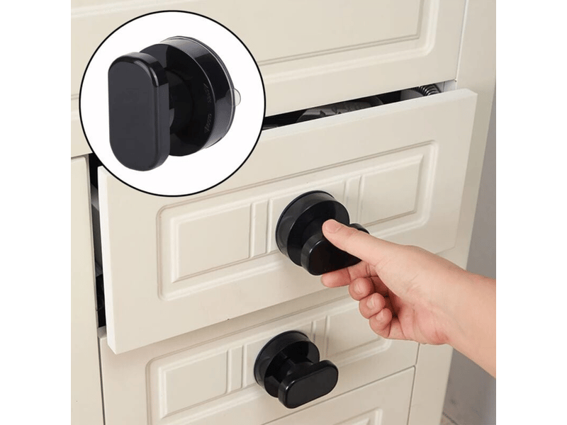  2 poignées de porte portables avec ventouse pour verre, poignées de porte de balcon, poignées à ventouse noires.  - Conforama E