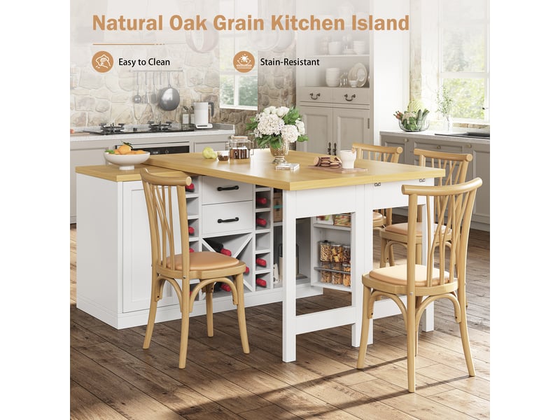  Îlot de cuisine, 120x40x73,8 cm, rangement intégré, tiroirs, en métal, bicolore cao-N620ZG260613W-conf-NEW - Conforama E