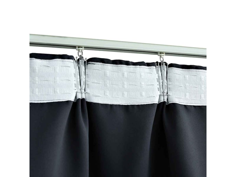  Lot de 2 rideaux occultants, rideaux black-out avec crochets anthracite 140x245 cm cf44866  - Conforama D