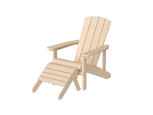 Home deluxe chaise de jardin farea – blanc crème | chaise d'extérieur confortable avec tabouret en plastique hdpe pour terrasse et jardin
