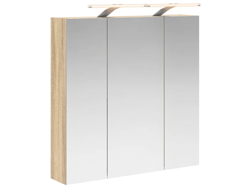 Amoire de salle de bain, meuble de salle de bain avec miroir chêne sonoma shl2586 - Conforama A
