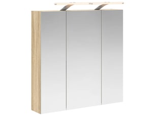 Amoire de salle de bain, meuble de salle de bain avec miroir chêne sonoma shl2586