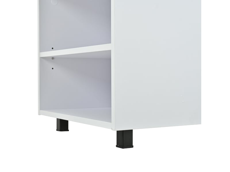  Table basse relevable avec rangement caché et led pour salon 100×50×46-60 cm en panneaux de particules blanc  - Conforama D