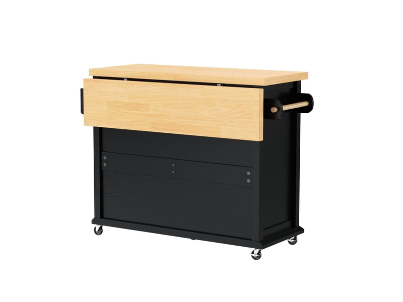 Desserte de cuisine tiroirs multifonctions mobilité sur roulettes table à manger extensible coloris noir - Conforama C