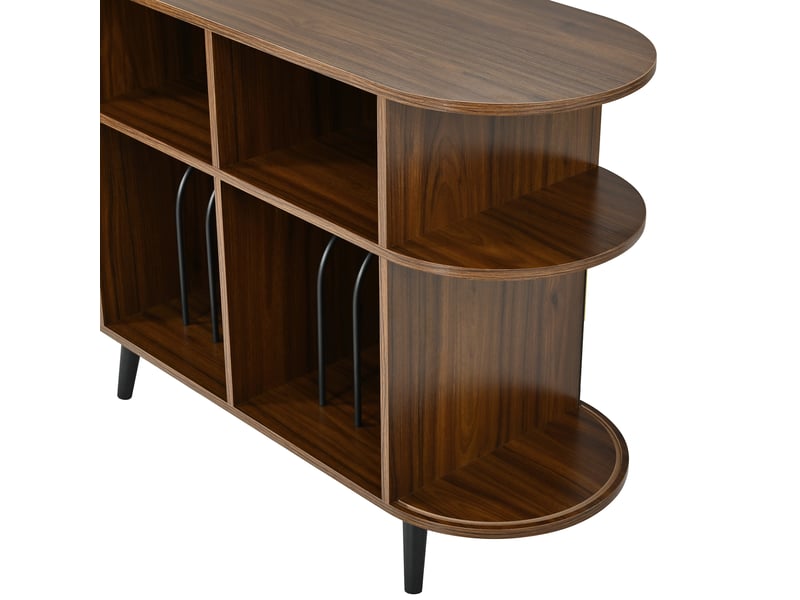  Meuble vinyle hi-fi avec passe-câbles et station de charge mdf coloris noyer 110x40x76 cm N621P463431D - Conforama D