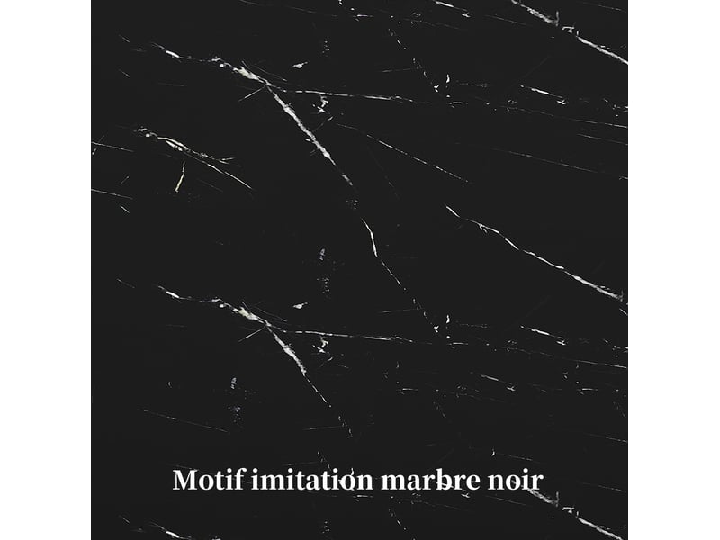  Table à manger extensible ronde 100-140 cm – noir – 4 chaises en velours design moderne, 4 à 6 personnes  - Conforama E