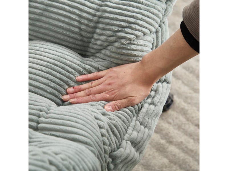  Fauteuil lounge avec repose-pieds, fauteuil relax avec accoudoirs et poche latérale, assise rembourrée, idéal pour la lecture et les petits espaces, vert clair  - Conforama E