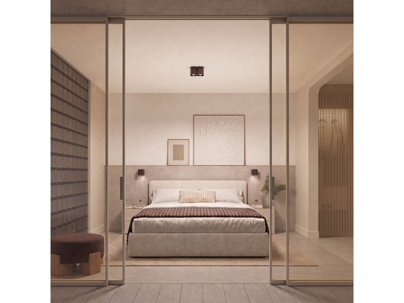  Plafonnier riff 1 brun gu10 aluminium moderne 10x10x10cm SL.3078 - Conforama B