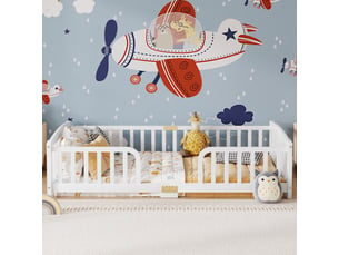 Lit cabane 90x200 cm <strong>KORFEE</strong>  <strong></strong> coloris blanc