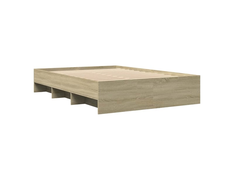  Lit double- lit adulte -  cadre de lit sans matelas chêne sonoma 135x190 cm  - Conforama C