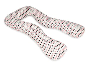 Coussin à usages multiples coeurs roses-noirs-gris