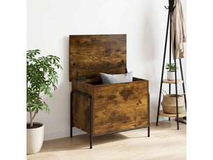 Boîte de rangement, coffre de rangement chêne fumé 80x40x49,5 cm shl10805