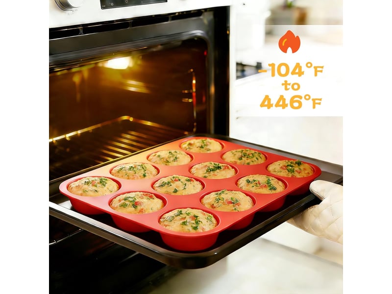  Moule à gâteau en silicone rouge (29,5 x 22 x 3 cm) — 1 pièce moule à muffins moule à pâtisserie en silicone à faire soi-même LHY01340 - Conforama C