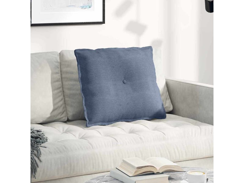 Coussin de dos, coussin de dossier bleu 60 x 50 cm tissu en velours côtelé cf54533 - Conforama B