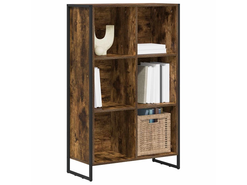  Bibliothèque, armoire à livres 99,5 x 30 x 108,5 cm bois d'ingénierie chêne fumé  - Conforama C
