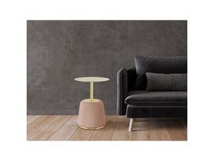 Table d'appoint jokai rose en métal et similicuir