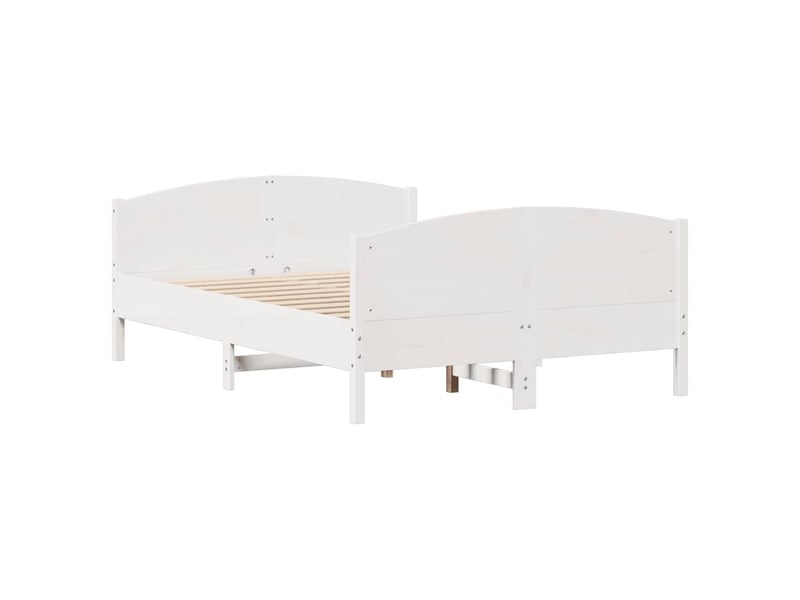  Lit double- lit adulte -  cadre de lit sans matelas blanc 135x190 cm bois de pin massif  - Conforama D