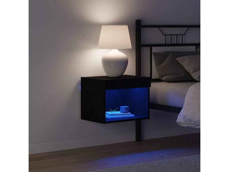  Ensemble meuble tv - banc tv - meuble de rangement 40 x 30 x 30 cm chêne noir bois d'ingénierie  - Conforama E