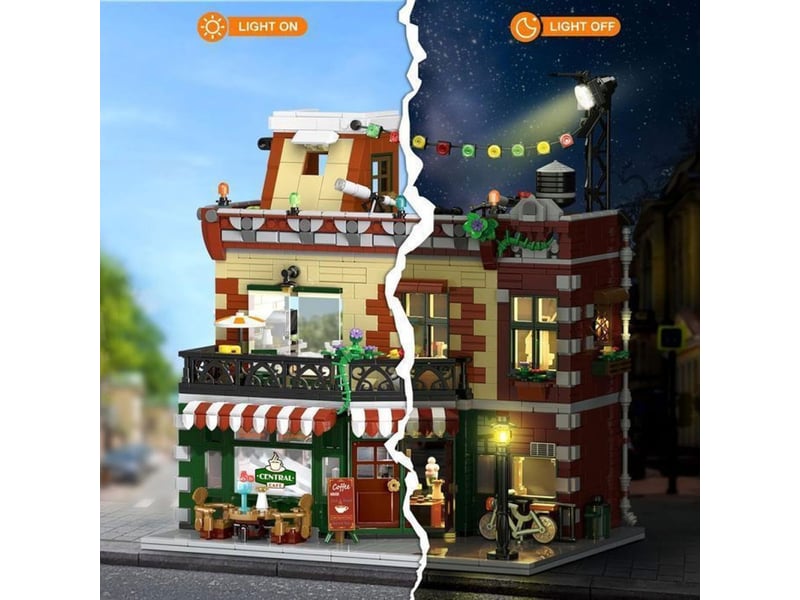 Maison de café ville vintage 3 étages kit abs 1589 pièces avec led 151498_AABIW69968_6_DROPFR - Conforama C