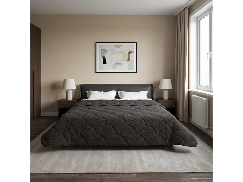  Couette - duvet d'été 200 x 220 cm été anthracite respirant  - Conforama B