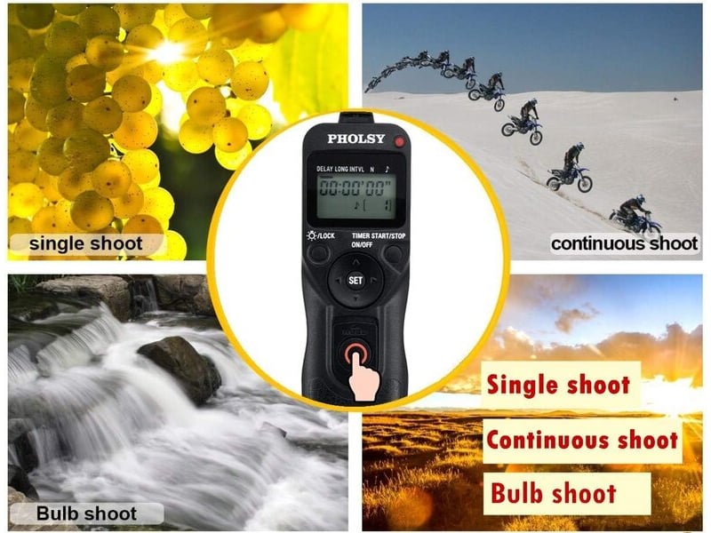  Télécommande pholsy n8 avec câble de déclenchement, compatible avec les appareils photo nikon z9, d850, d800, d500  - Conforama D