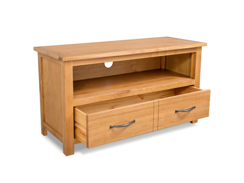  Meuble tv - banc tv - meuble de rangement 90x35x48 cm bois de chêne massif  - Conforama A